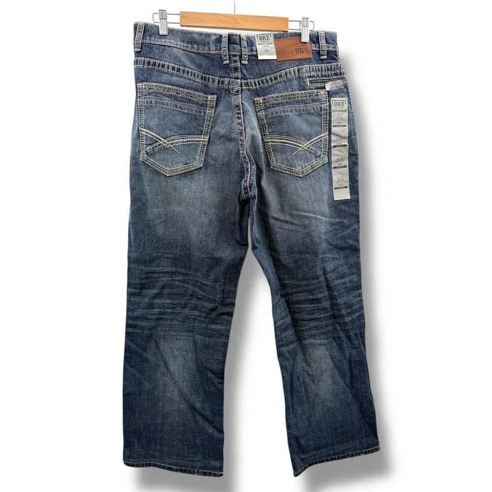 BKE NWT Seth Straight Leg Jeans‎ Men's 34x30 Dark Wash Stretch Classic Fit